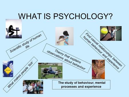WHAT IS PSYCHOLOGY? Scientific study of human life