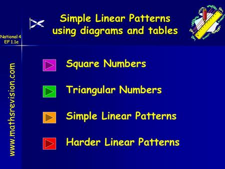 Simple Linear Patterns using diagrams and tables