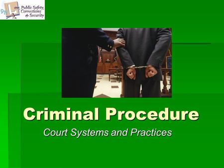 Criminal Procedure Court Systems and Practices. Copyright © Texas Education Agency, 2011. All rights reserved. Images and other multimedia content used.