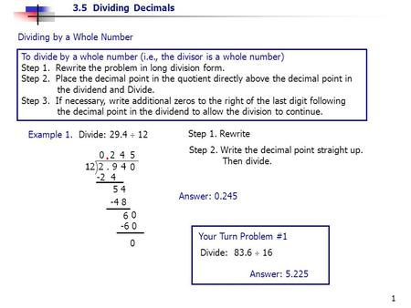 . Dividing by a Whole Number