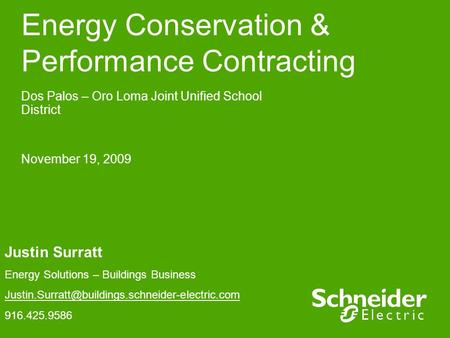 Energy Conservation & Performance Contracting