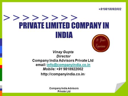 PRIVATE LIMITED COMPANY IN INDIA