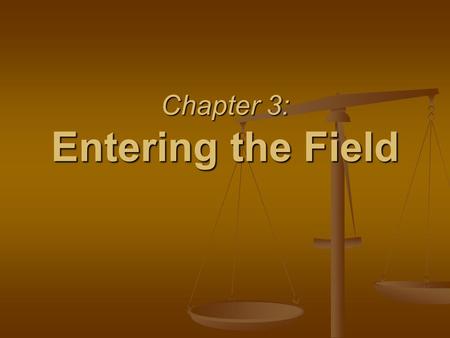 Chapter 3: Entering the Field. §3.1 Looking for a Job §3.1 Looking for a Job Resources: Resources: Newspaper Advertisements Newspaper Advertisements College.