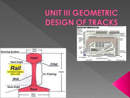 UNIT III GEOMETRIC DESIGN OF TRACKS