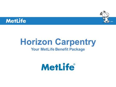 ©UFS Horizon Carpentry Your MetLife Benefit Package.