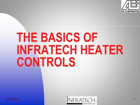 8/10/20151 THE BASICS OF INFRATECH HEATER CONTROLS.