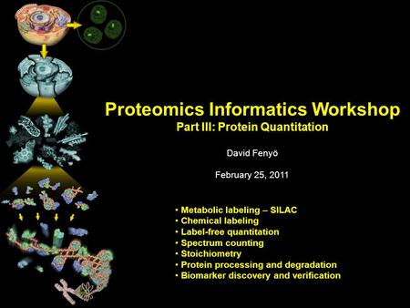 Proteomics Informatics Workshop Part III: Protein Quantitation