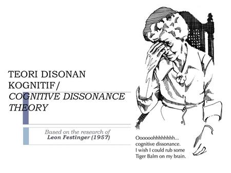 TEORI DISONAN KOGNITIF/ COGNITIVE DISSONANCE THEORY Based on the research of Leon Festinger (1957)