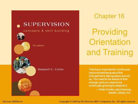 Providing Orientation and Training