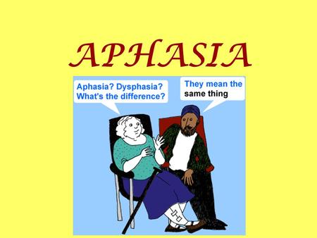 APHASIA. What is Aphasia? Aphasia is a total or partial loss of the ability to use words.