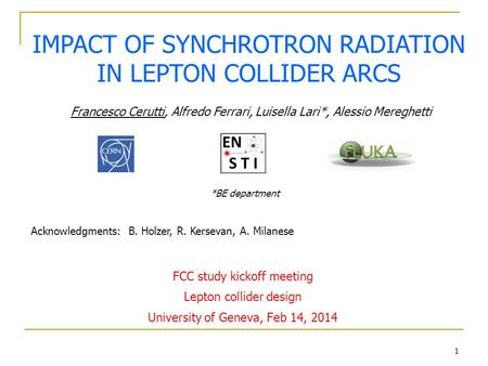 Impact of synchrotron radiation in LEPTON COLLIDER arcs