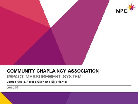 Community Chaplaincy Association Impact measurement system