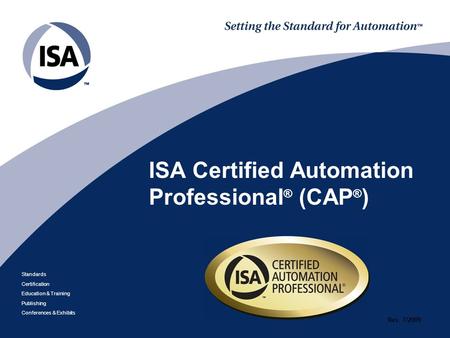 ISA Certified Automation Professional® (CAP®)