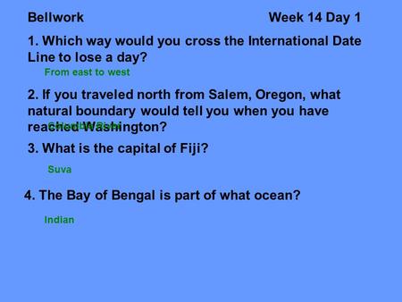 3. What is the capital of Fiji?