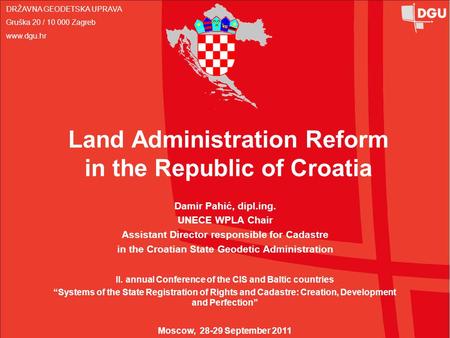 Land Administration Reform in the Republic of Croatia