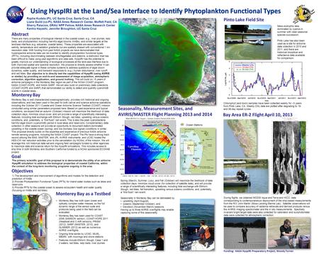 Using HyspIRI at the Land/Sea Interface to Identify Phytoplankton Functional Types There are many properties of biological interest in the coastal ocean,