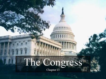 The Congress Chapter 13. 2 “ In framing a government which is to be administered by men over men, the great difficulty lies in this: you must first enable.
