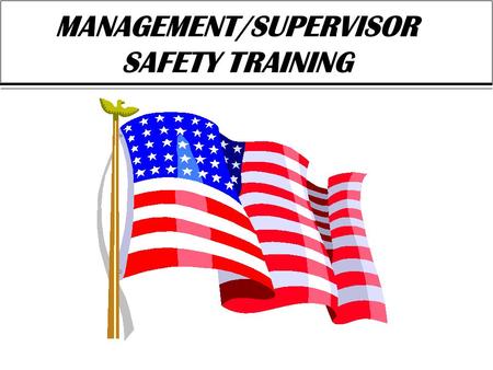 MANAGEMENT/SUPERVISOR SAFETY TRAINING. TOP MANAGEMENT SHALL: Identify local OSH training requirements appropriate for personnel Establish and implement.