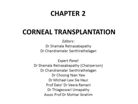 CHAPTER 2 CORNEAL TRANSPLANTATION