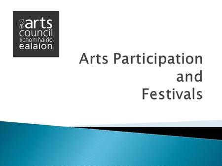  Orla Moloney, Head of Arts Participation  Arts Participation - a broad range of arts practices where individuals/ groups collaborate with skilled artists.