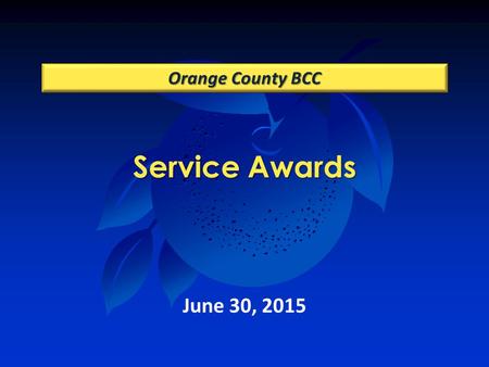 Service Awards Orange County BCC June 30, 2015. Community, Environmental & Development Services Building Safety.