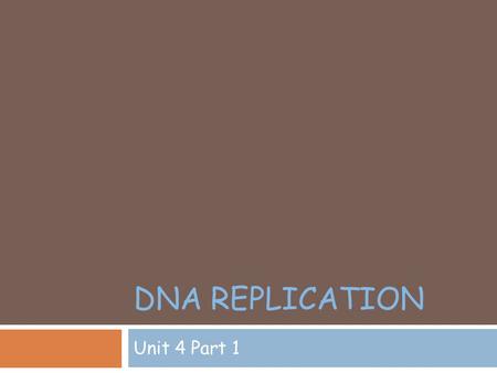 DNA REPLICATION Unit 4 Part 1. Review of DNA structure  Deoxyribonucleic Acid.  Basis for all living things.  Codes for proteins which control traits.