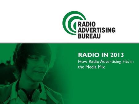 RADIO IN 2013 How Radio Advertising Fits in the Media Mix.