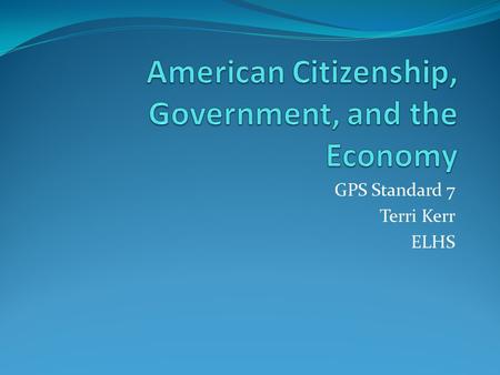 American Citizenship, Government, and the Economy