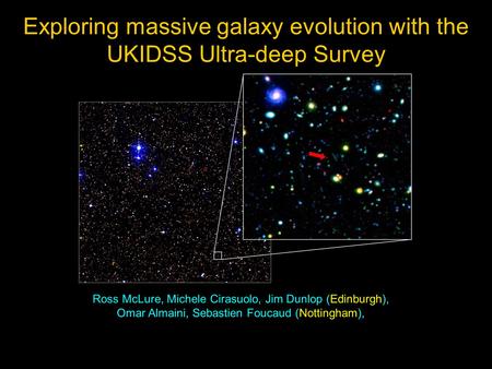 Exploring massive galaxy evolution with the UKIDSS Ultra-deep Survey Ross McLure, Michele Cirasuolo, Jim Dunlop (Edinburgh), Omar Almaini, Sebastien Foucaud.