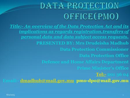 Data protection office(PMO)