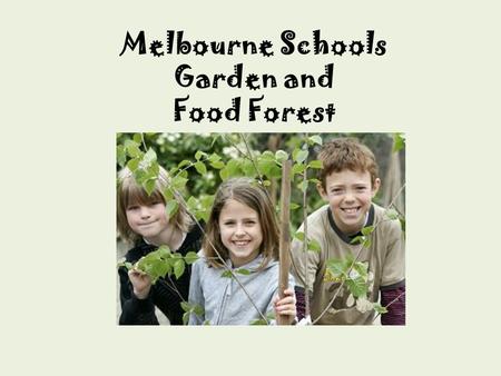 Melbourne Schools Garden and Food Forest. What can we do with this?