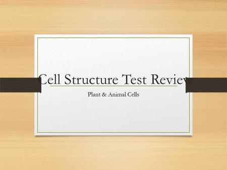 Cell Structure Test Review