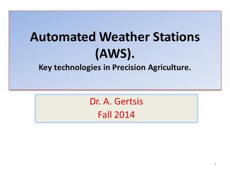 Automated Weather Stations (AWS)