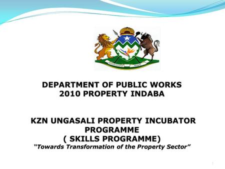 1. OUTLINE Background on KZN Property Incubator Programme (PIP) PIP Role in Transformation of Property Sector PIP Training Areas PIP participants Phase.