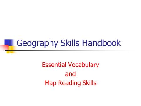Geography Skills Handbook