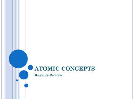 ATOMIC CONCEPTS Regents Review.