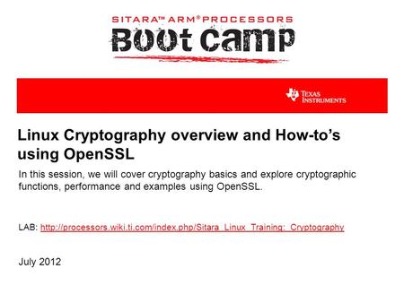 Linux Cryptography overview and How-to’s using OpenSSL