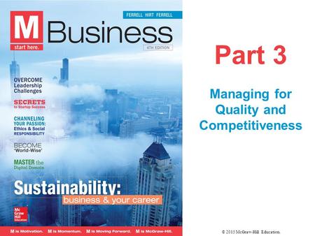 Managing for Quality and Competitiveness