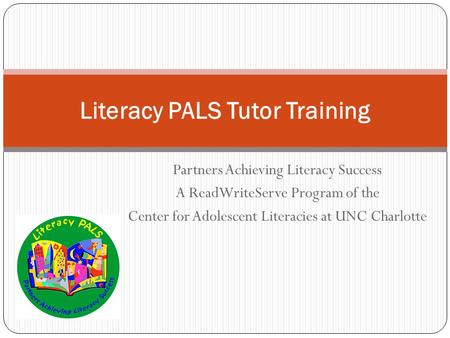 Literacy PALS Tutor Training