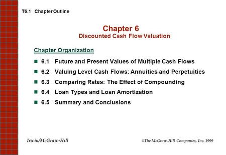 Chapter 6 Discounted Cash Flow Valuation