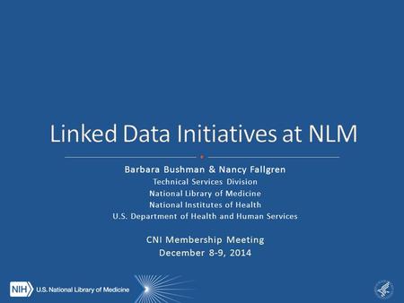 Linked Data Initiatives at NLM