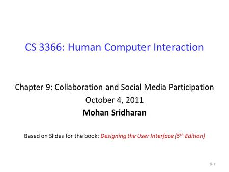 CS 3366: Human Computer Interaction