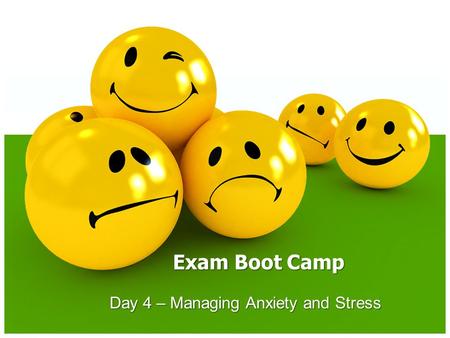 Exam Boot Camp Day 4 – Managing Anxiety and Stress.