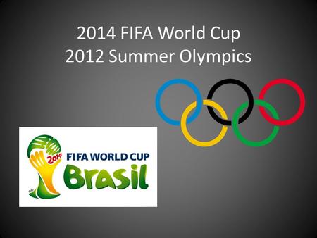 2014 FIFA World Cup 2012 Summer Olympics. History – Played by many ancient cultures Romans (early Olympics) Japanese (110 B.C.) Chinese (611 A.D.) – Evolved.
