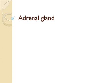 Adrenal gland. ? What is the adrenal gland The adrenal glands (also known as suprarenal glands) are the triangle-shaped and orange- colored endocrine.