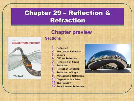 Chapter 29 – Reflection & Refraction