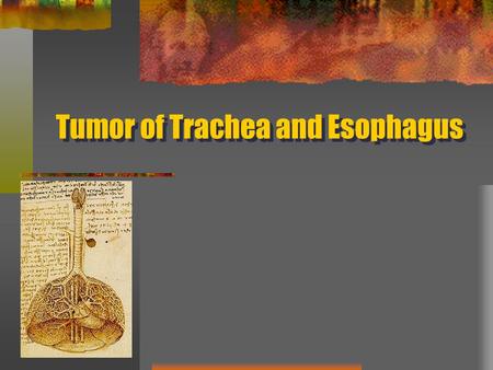 Tumor of Trachea and Esophagus