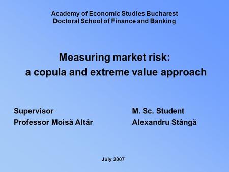 Measuring market risk: