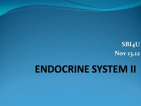 ENDOCRINE SYSTEM II SBI4U Nov 13,12.