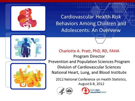 Cardiovascular Health Risk Behaviors Among Children and Adolescents: An Overview Charlotte A. Pratt, PhD, RD, FAHA Program Director Prevention and Population.